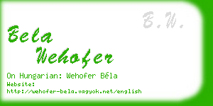 bela wehofer business card